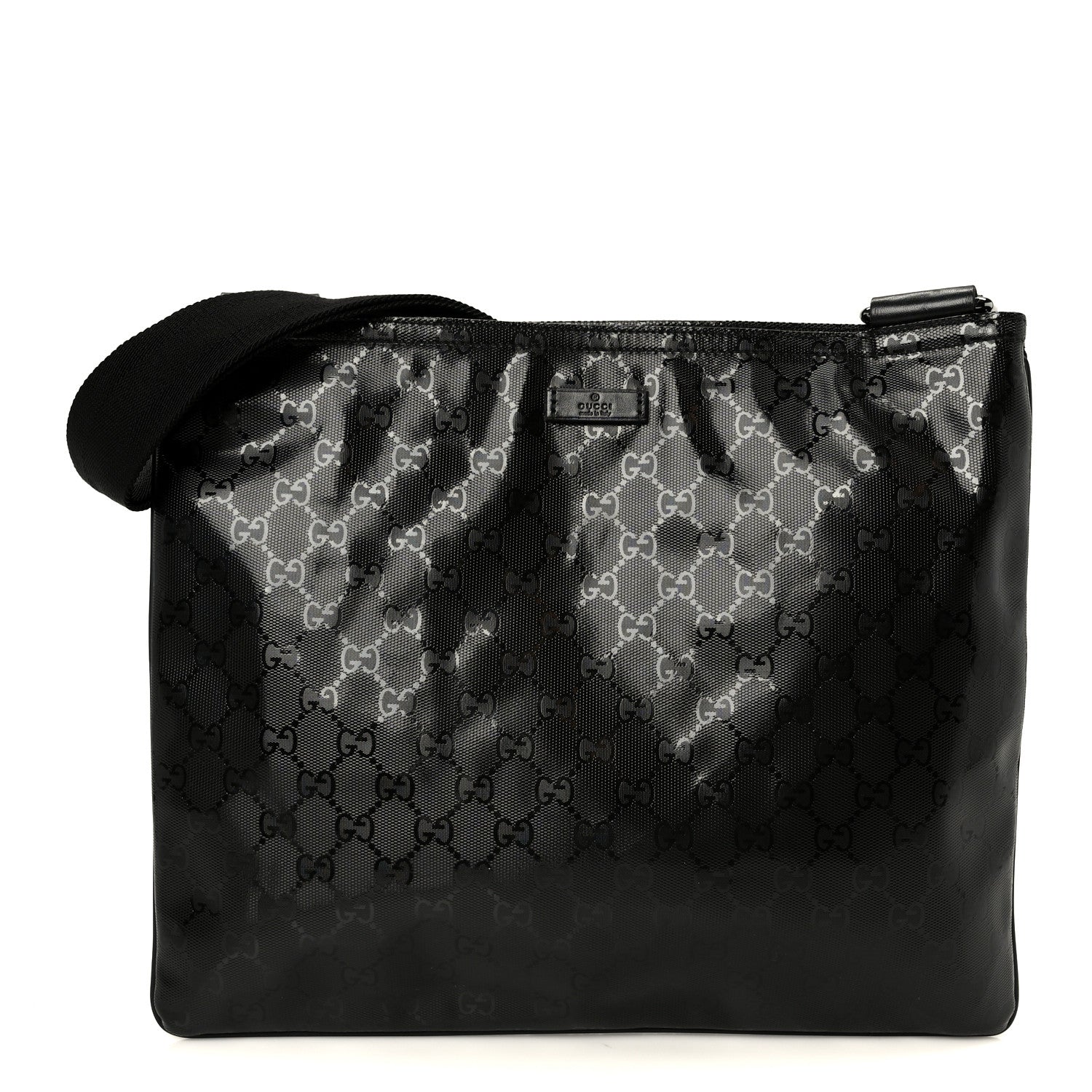 Imprime Monogram Medium Flat Messenger Bag Black