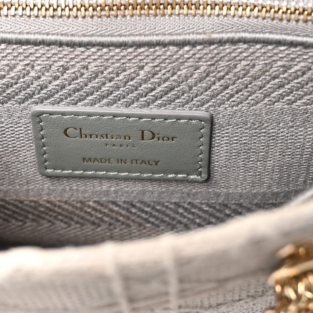 Canvas Embroidered Cannage Medium Lady D-Lite Gray