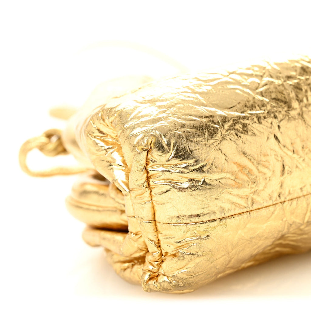 Metallic Crinkled Lambskin The Mini Pouch Oro