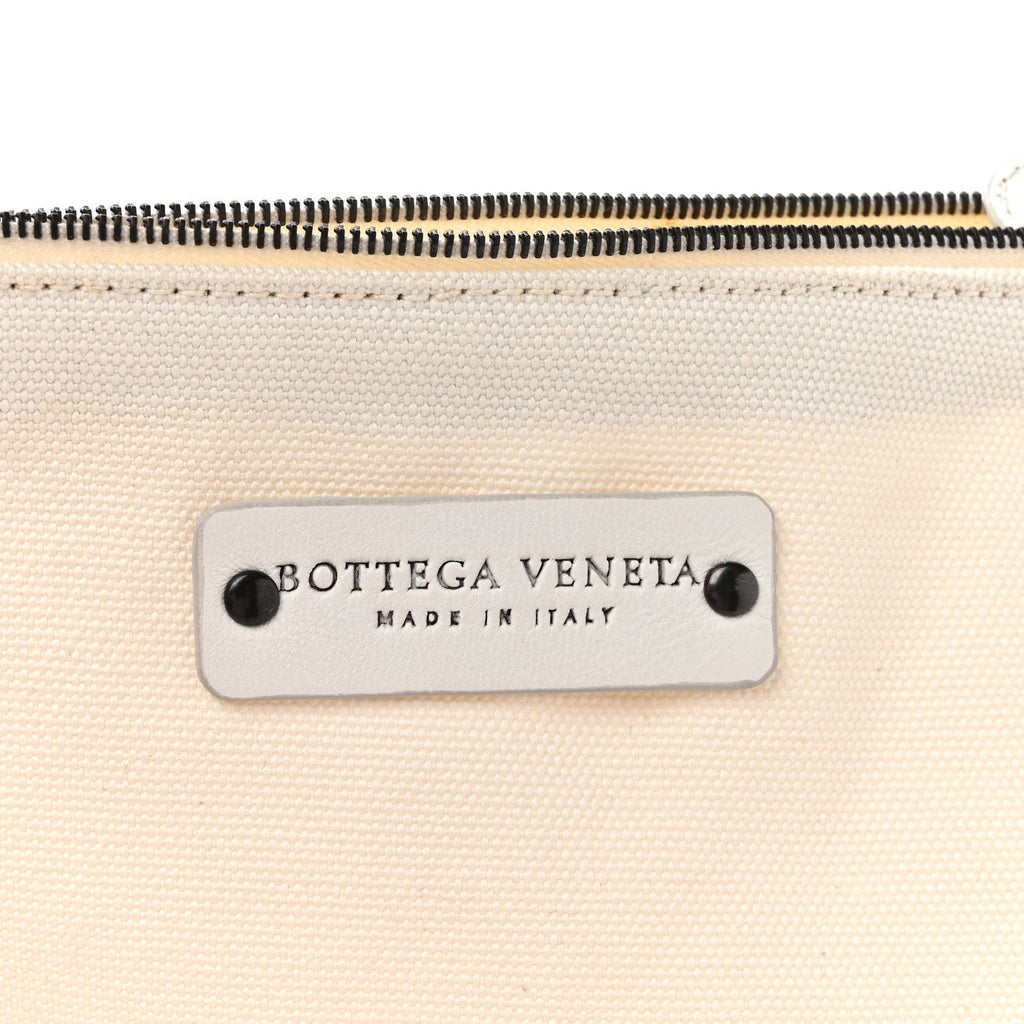 Nappa Intrecciato Canvas Fringe Maltinto Tote White