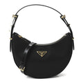 Re-Nylon Spazzolato Small Arque Shoulder Bag Black