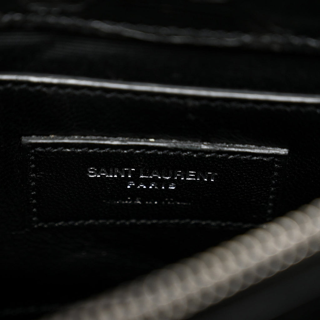 Calfskin Python Embossed Monogram Medium College Bag Black