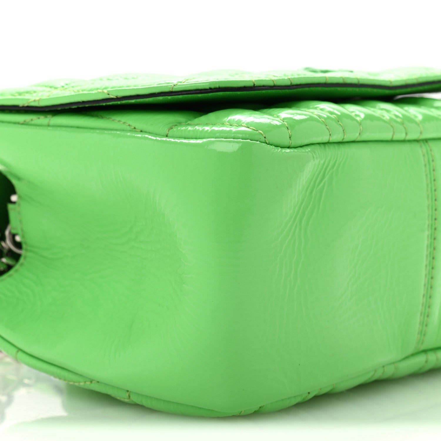 Patent Quilted Virtus Shoulder Bag Mint