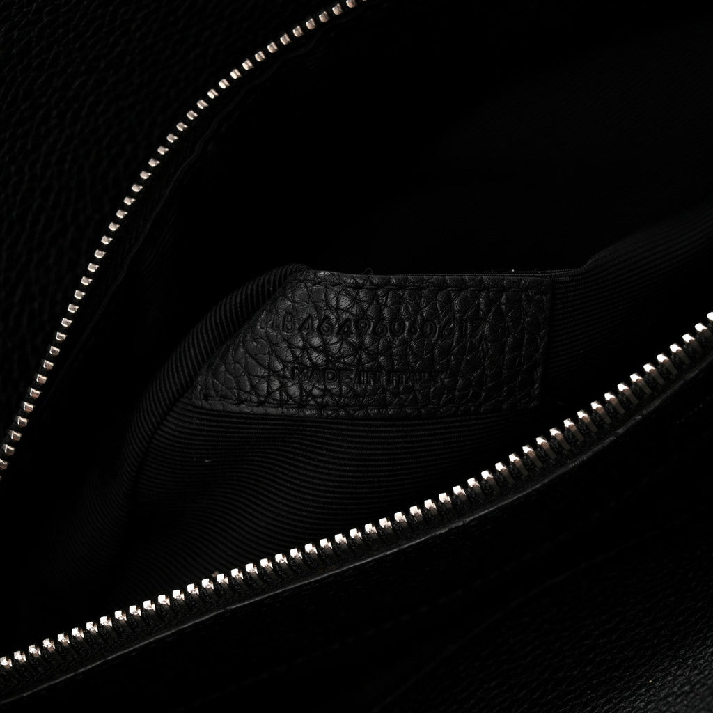 Grained Calfskin Small Supple Sac De Jour Black
