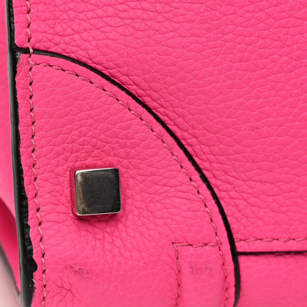Drummed Calfskin Mini Luggage Fluo Pink