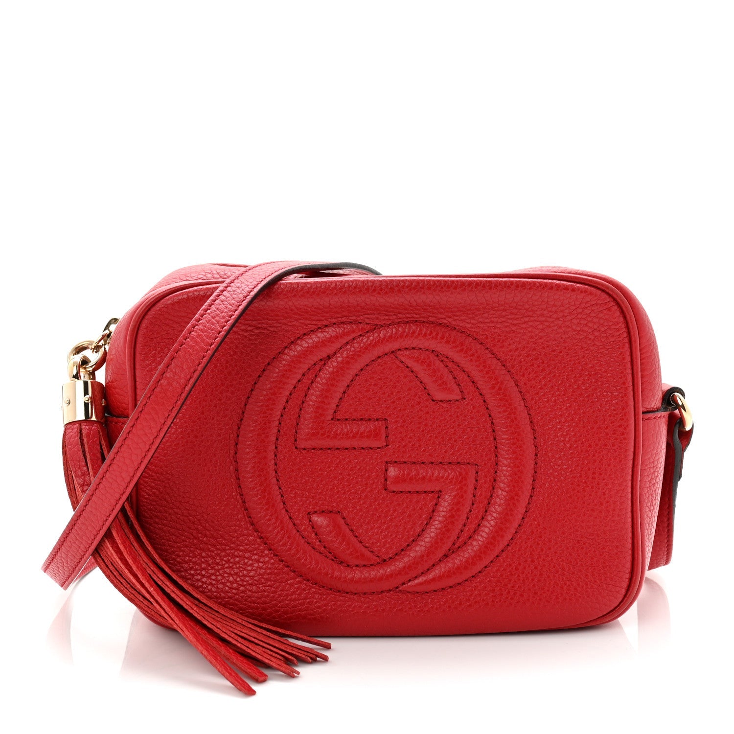 Pebbled Calfskin Small Soho Disco Bag Tabasco Red