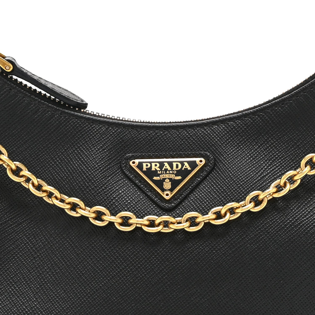 Saffiano Lux Re-Edition 2005 Shoulder Bag Black