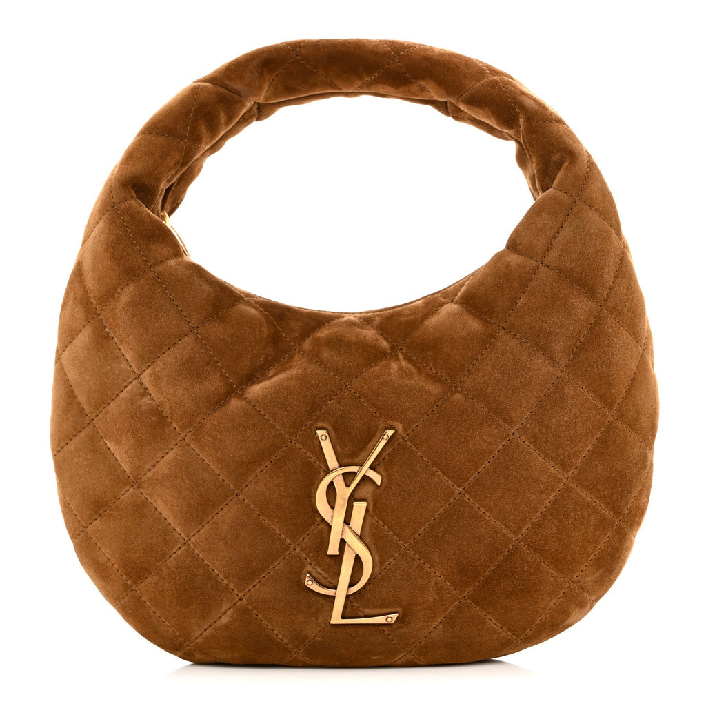 Suede Quilted Icarino Bag Caramel Cognac