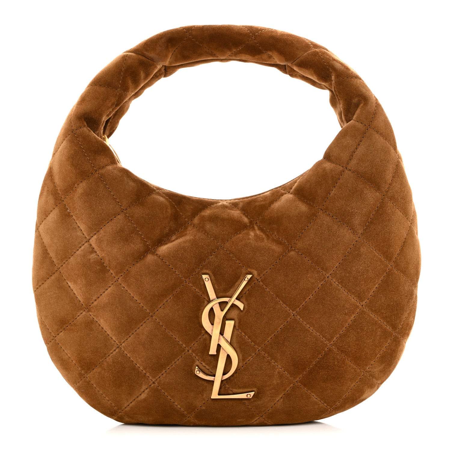 Suede Quilted Icarino Bag Caramel Cognac