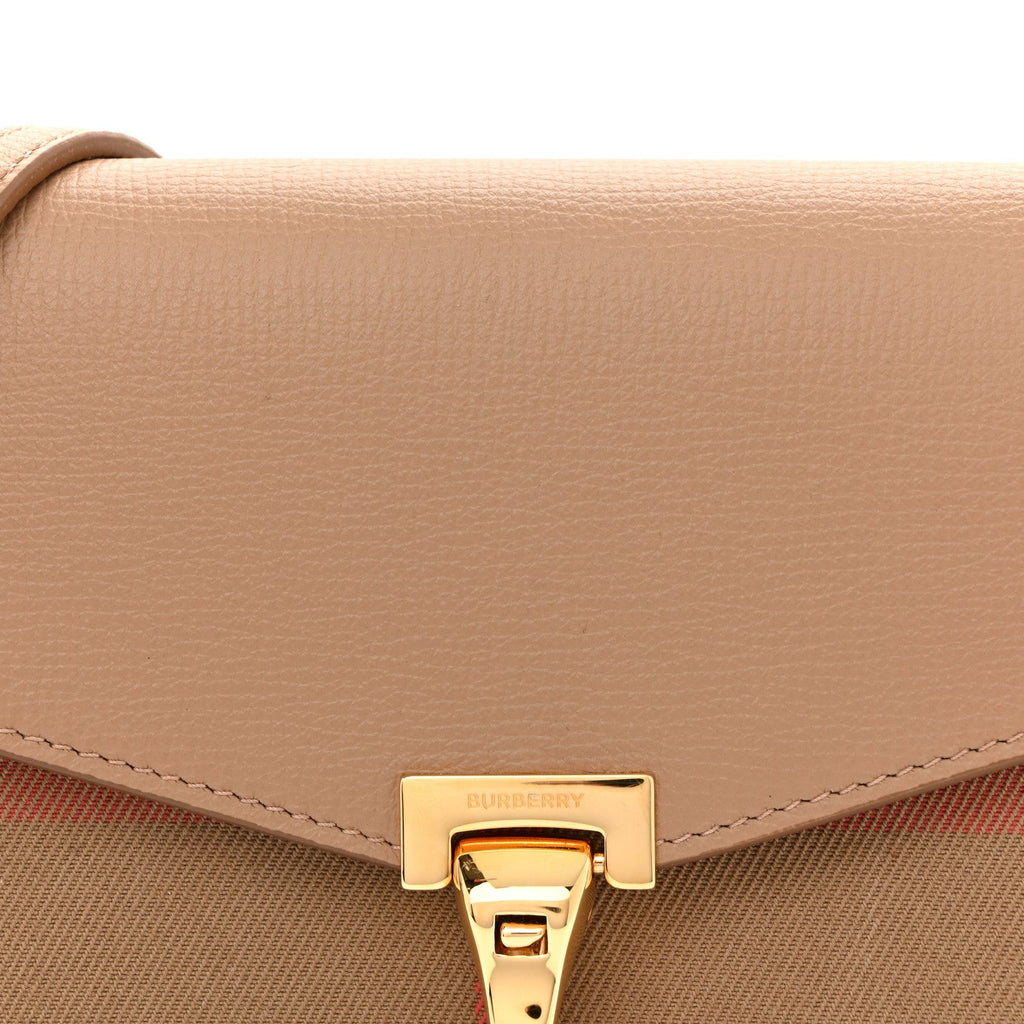 Derby Calfskin House Check Baby Macken Crossbody Bag Camel