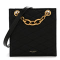 Lambskin Quilted Le Maillon Square Crossbody Bag Black