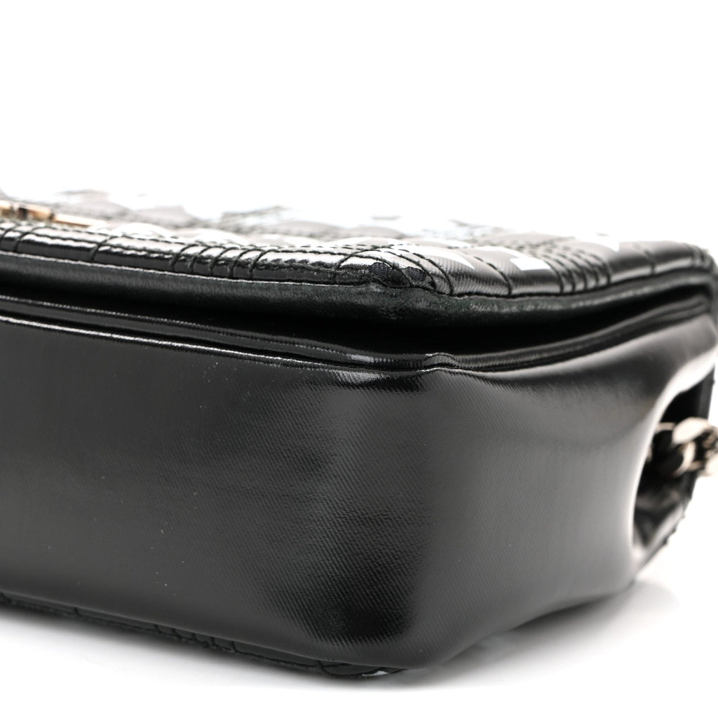 Patent Quilted Horseferry Print Small Lola Bag Black