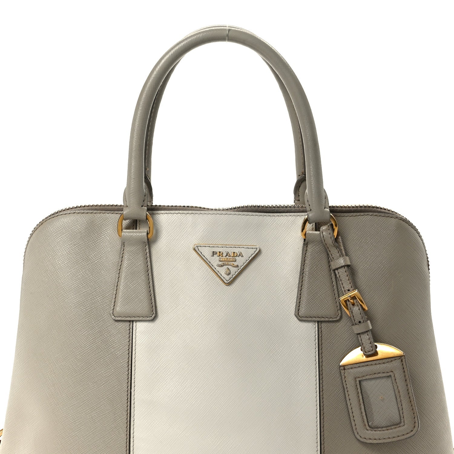 Saffiano Lux Bi-Color Promenade Tote Talco Pomice