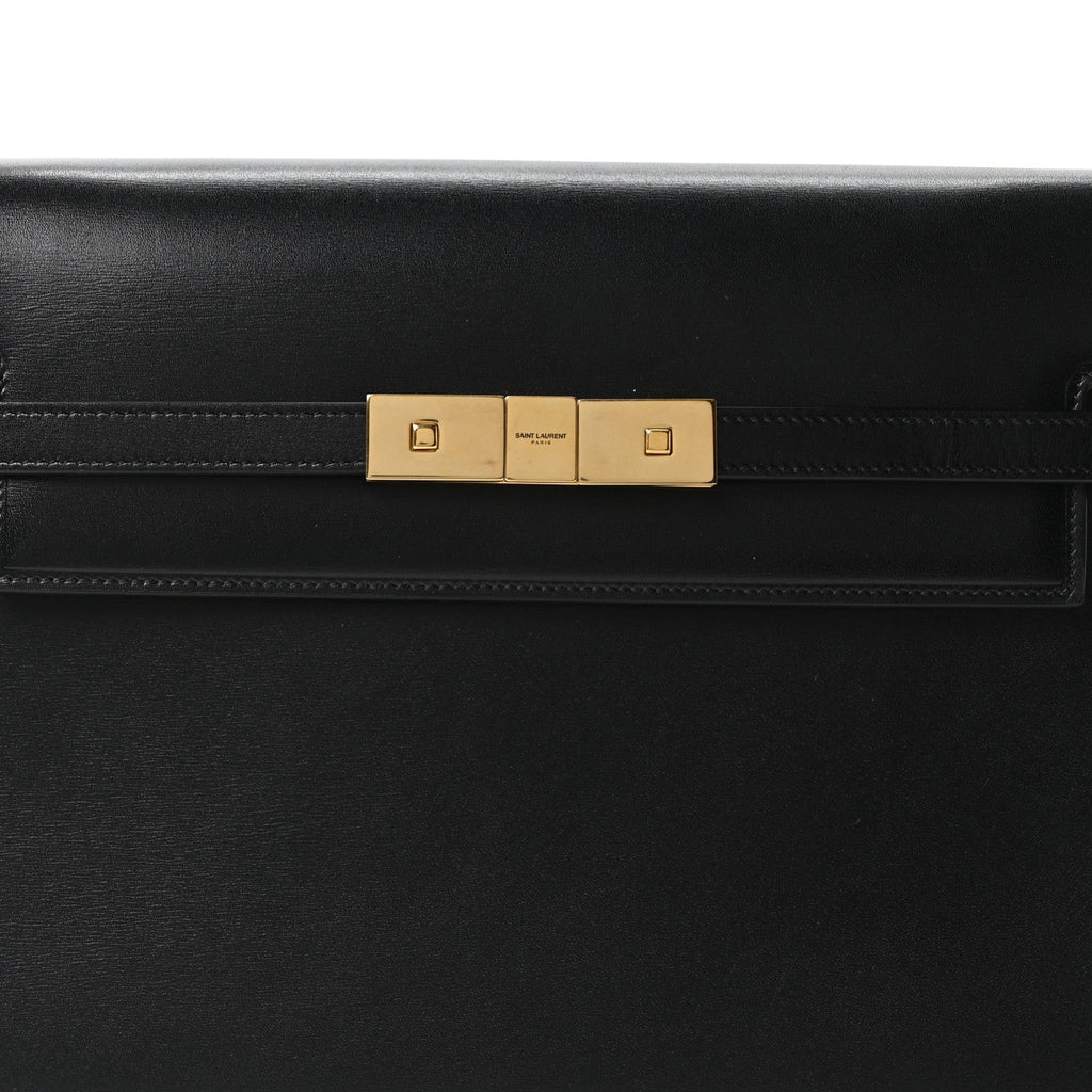 Smooth Calfskin Manhattan Shoulder Bag Black