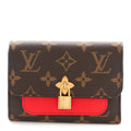 Monogram Flower Lock Compact Wallet Coquelicot