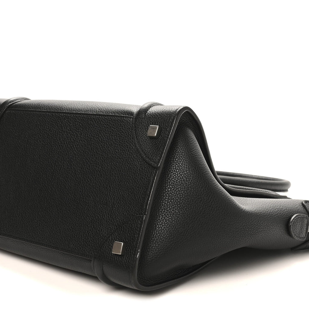 Drummed Calfskin Mini Luggage Black