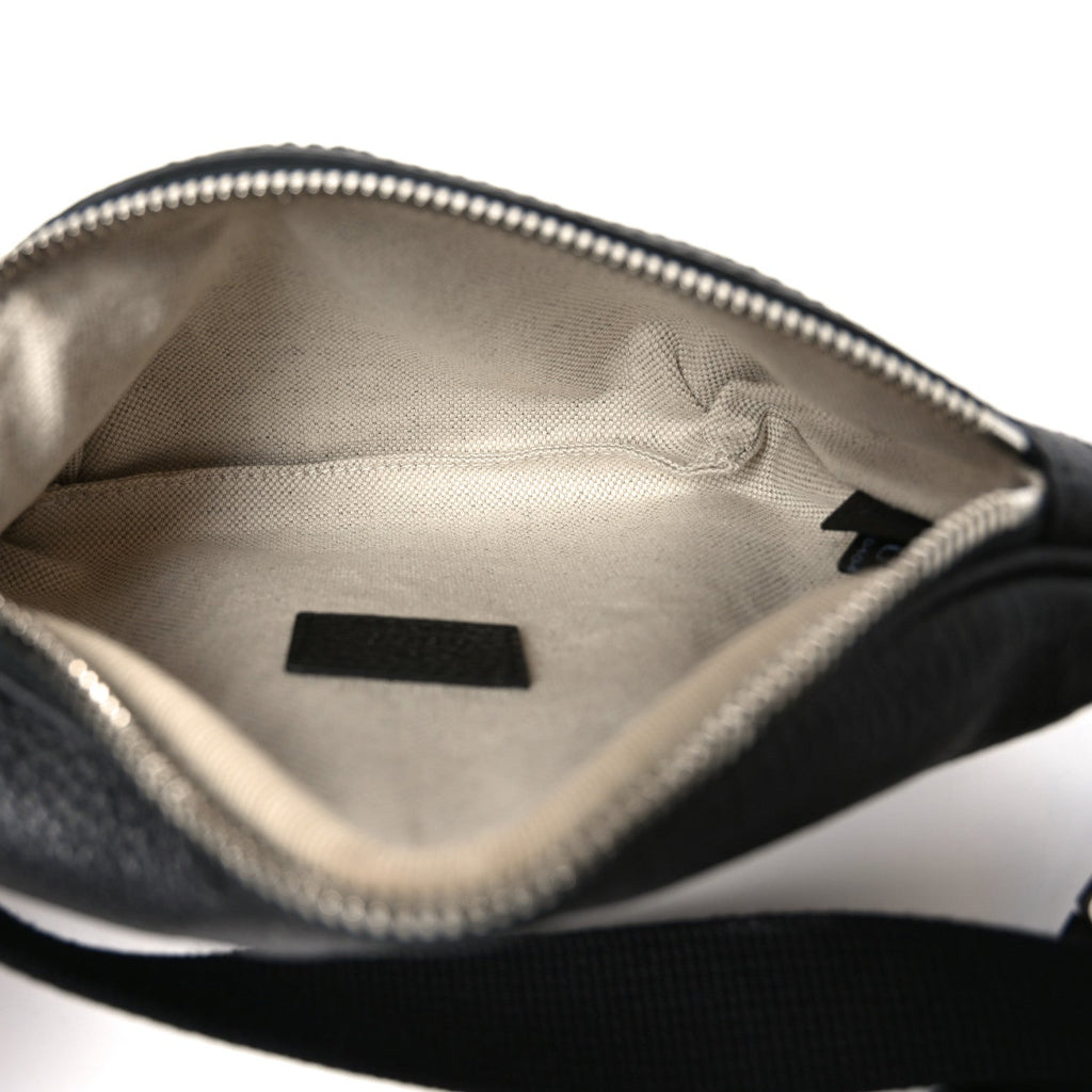 Piuma Calfskin Jumbo GG Embossed Small Belt Bag Black