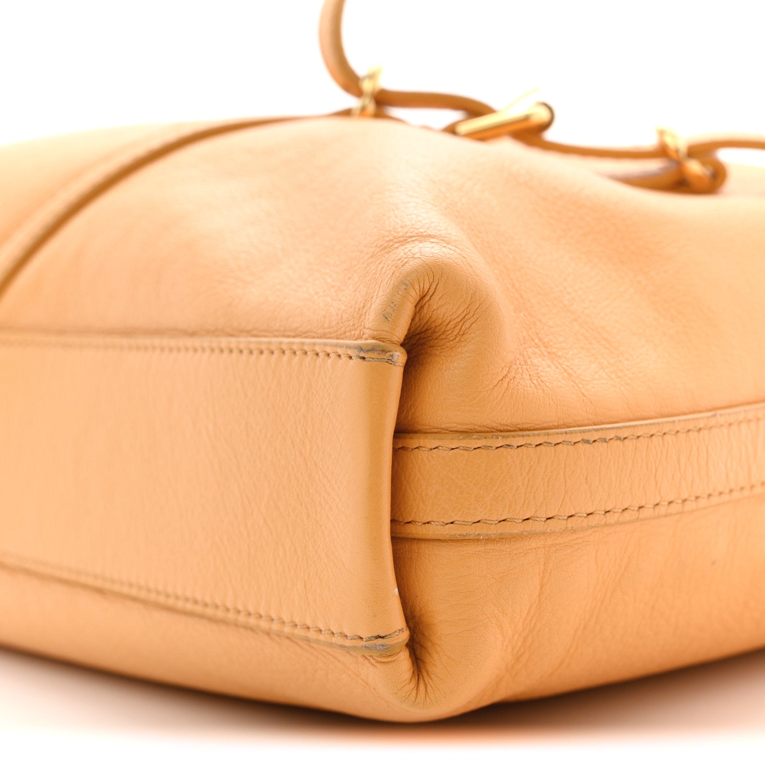 Tumbled Calfskin Medium Voyou Bag Mustard