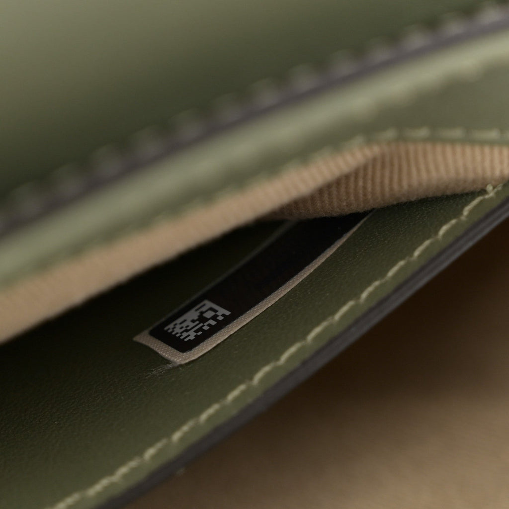 Calfskin Crocodile Embossed Mini C Double Carry Misty Forest