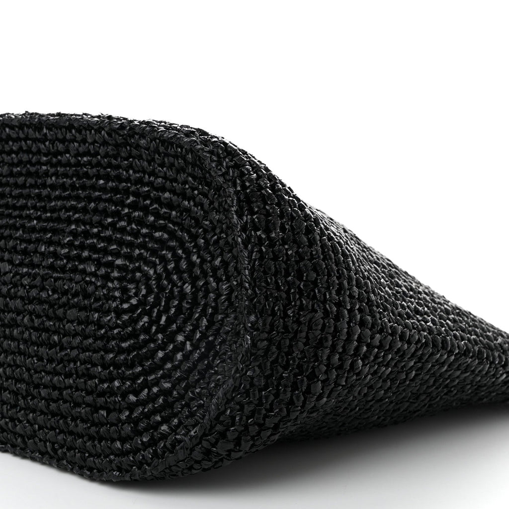Raffia Woven Large Le Cagole Panier Tote Black