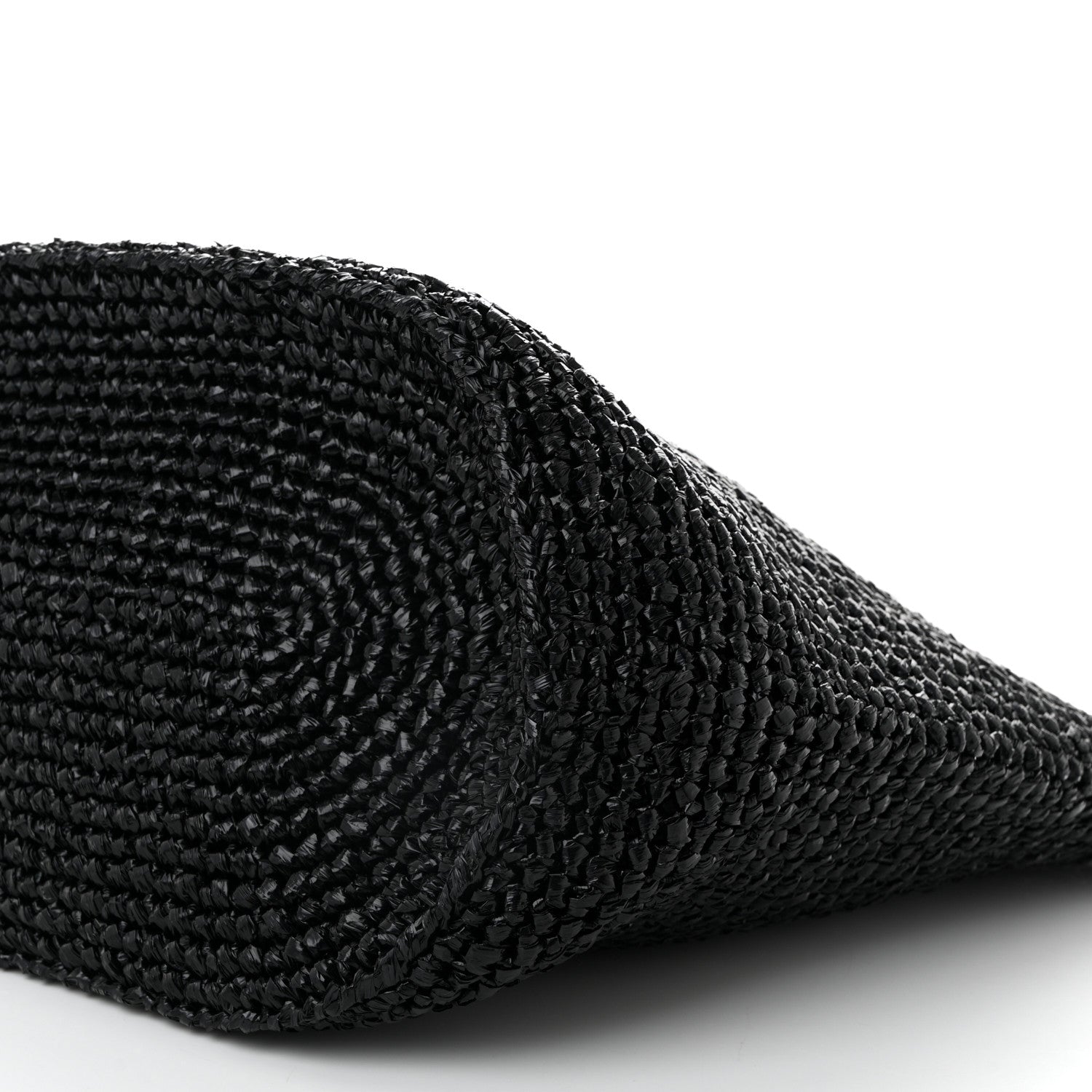 Raffia Woven Large Le Cagole Panier Tote Black
