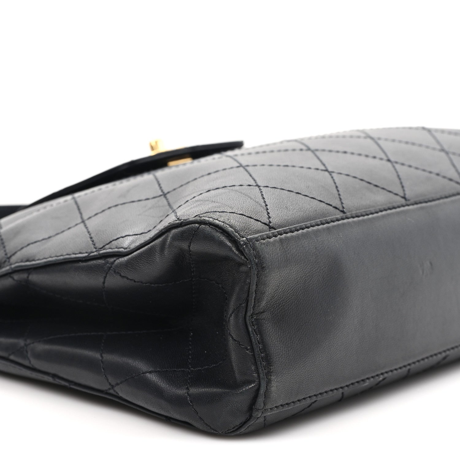 Lambskin Quilted CC Flap Shoulder Bag Black