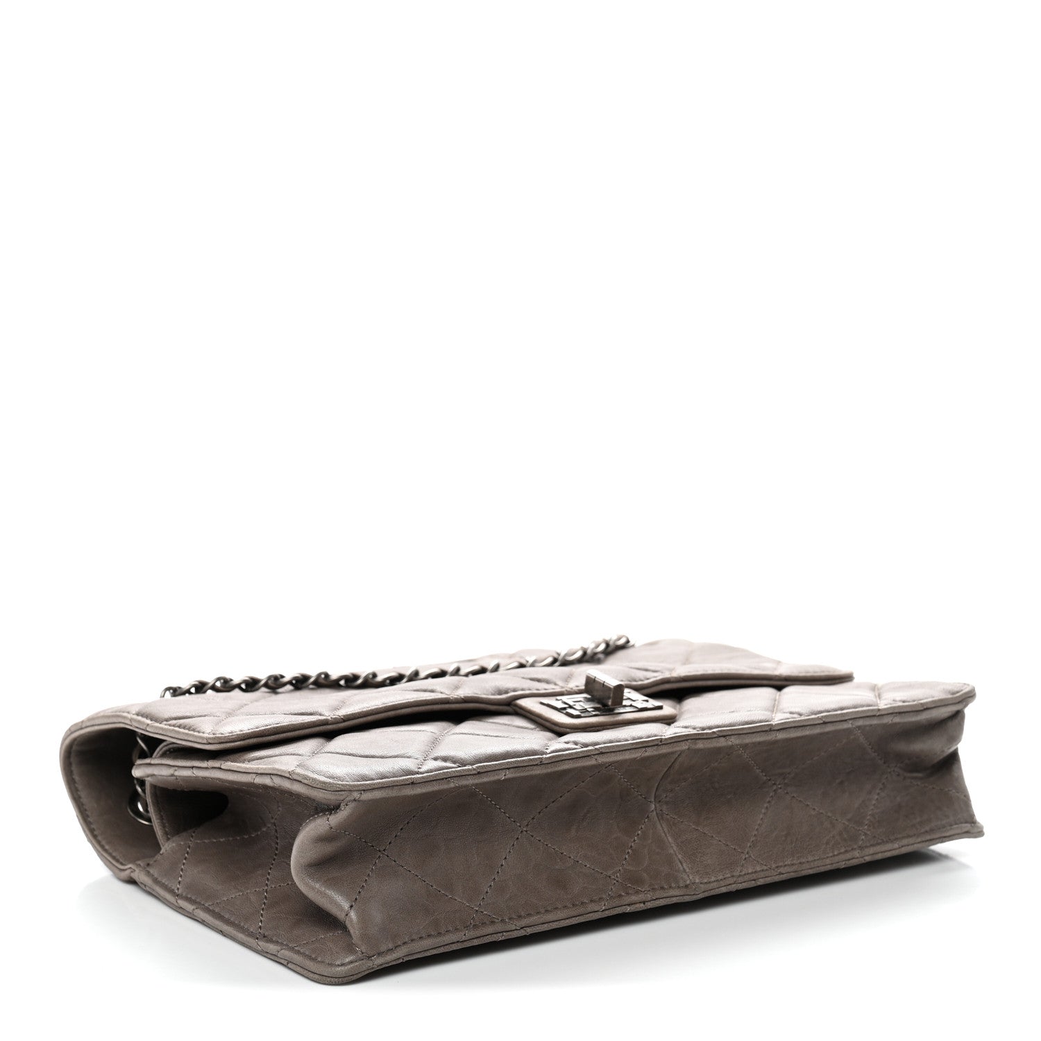 Washed Lambskin Jumbo Take Away Flap Grey
