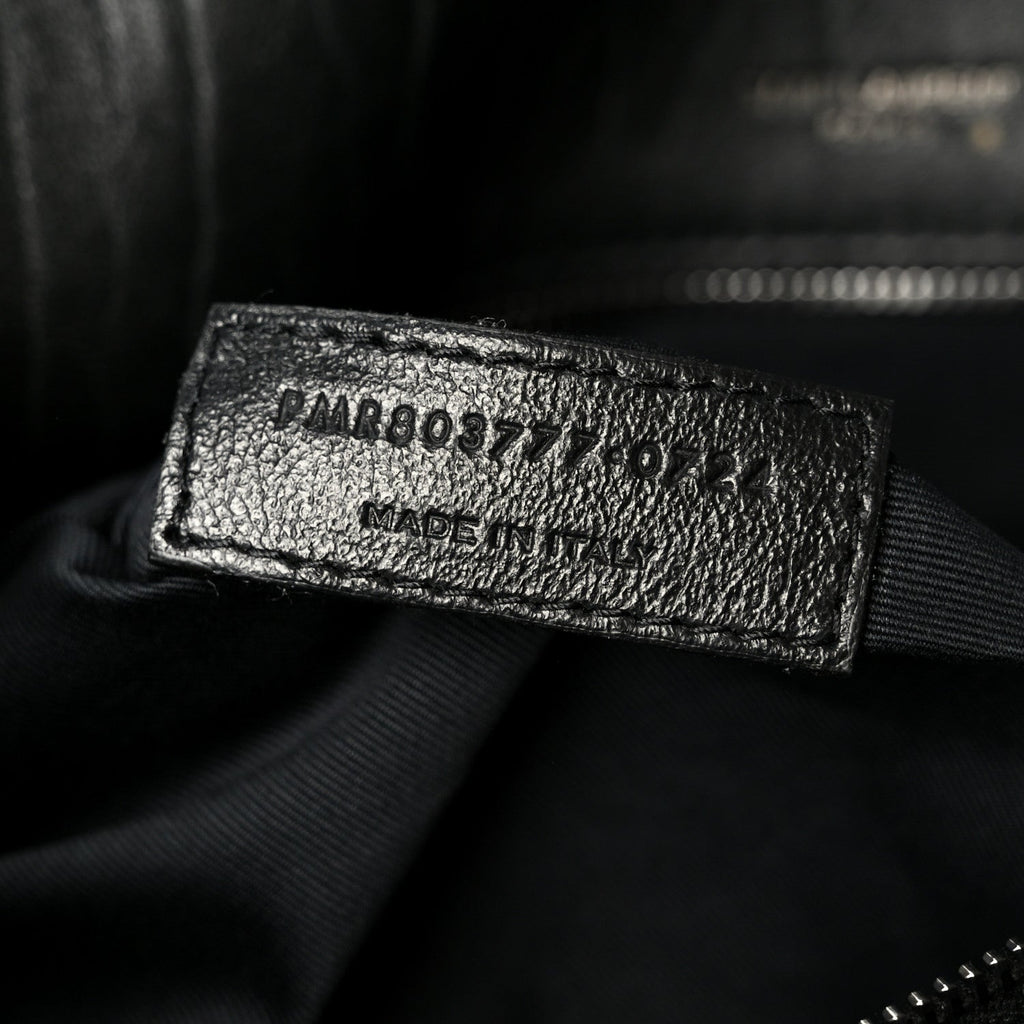 Grained Lambskin Monogram Large Niki Chain Satchel Black
