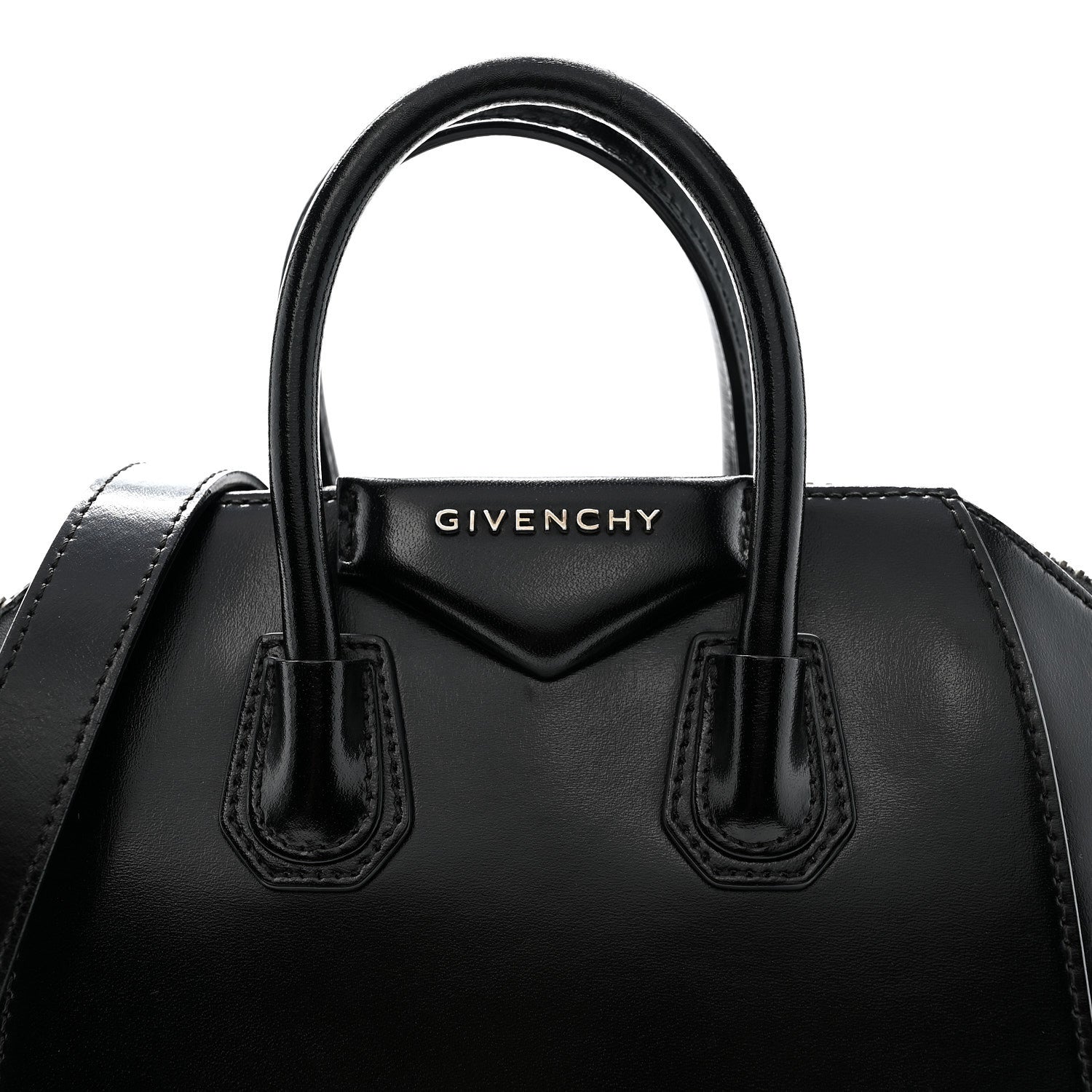 Shiny Lord Calfskin Mini Antigona Black