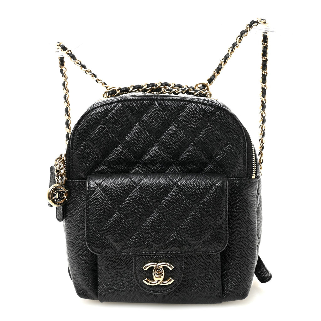 Caviar Quilted Small CC Day Backpack Black