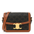 Calfskin Triomphe Canvas Teen Triomphe Bag Tan