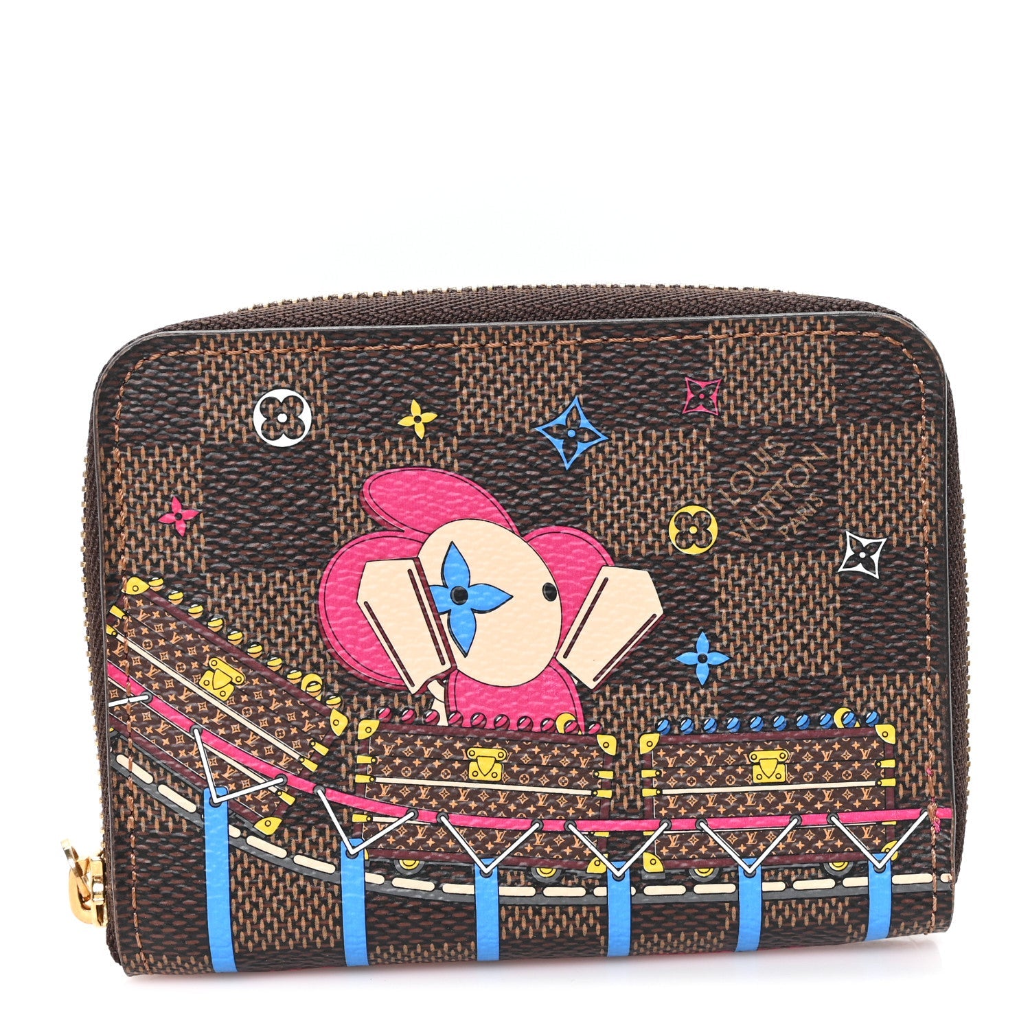 Damier Ebene 2020 Christmas Animation Roller Coaster Zippy Coin Purse Pivoine