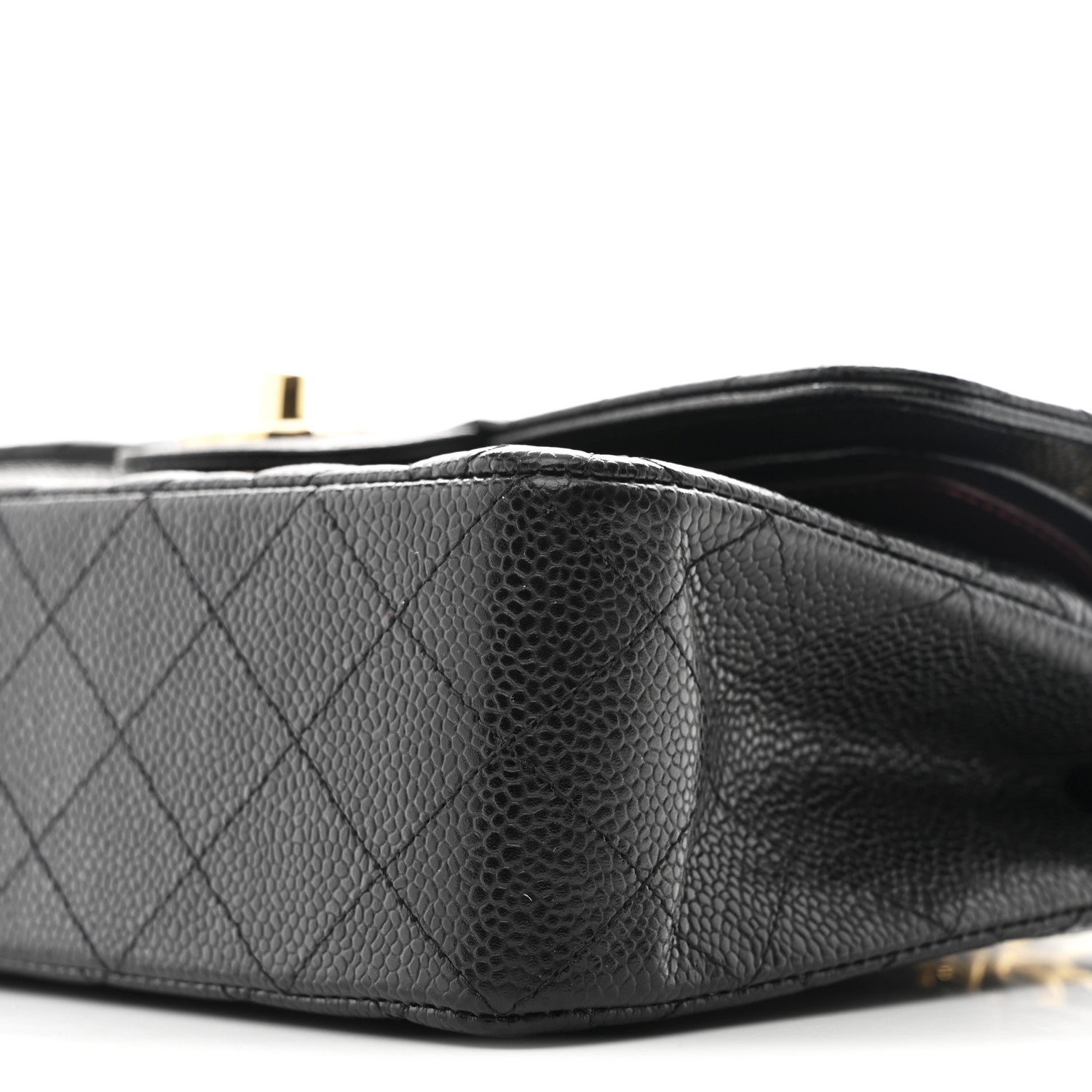 Caviar Quilted Small Double Flap Black