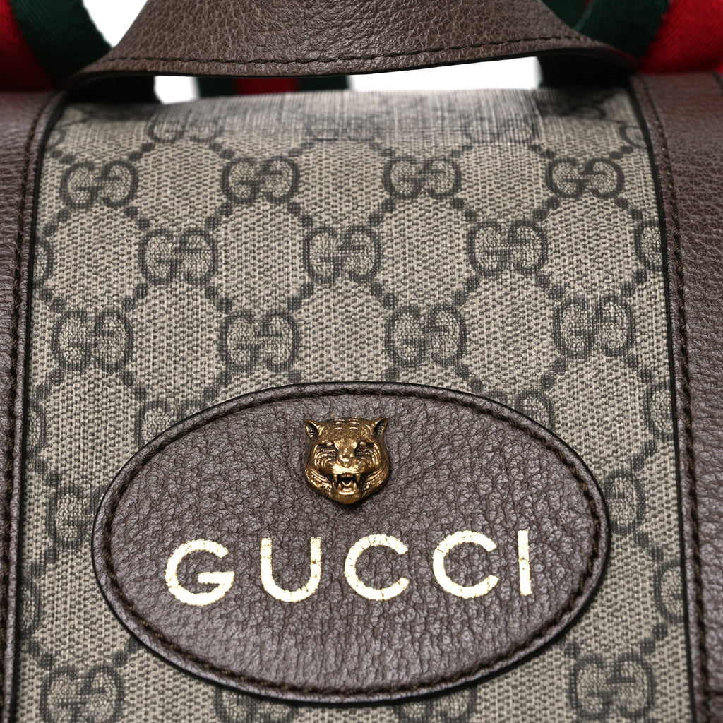 Soft GG Supreme Monogram Neo Vintage Double Buckle Backpack Beige New Acero Crop