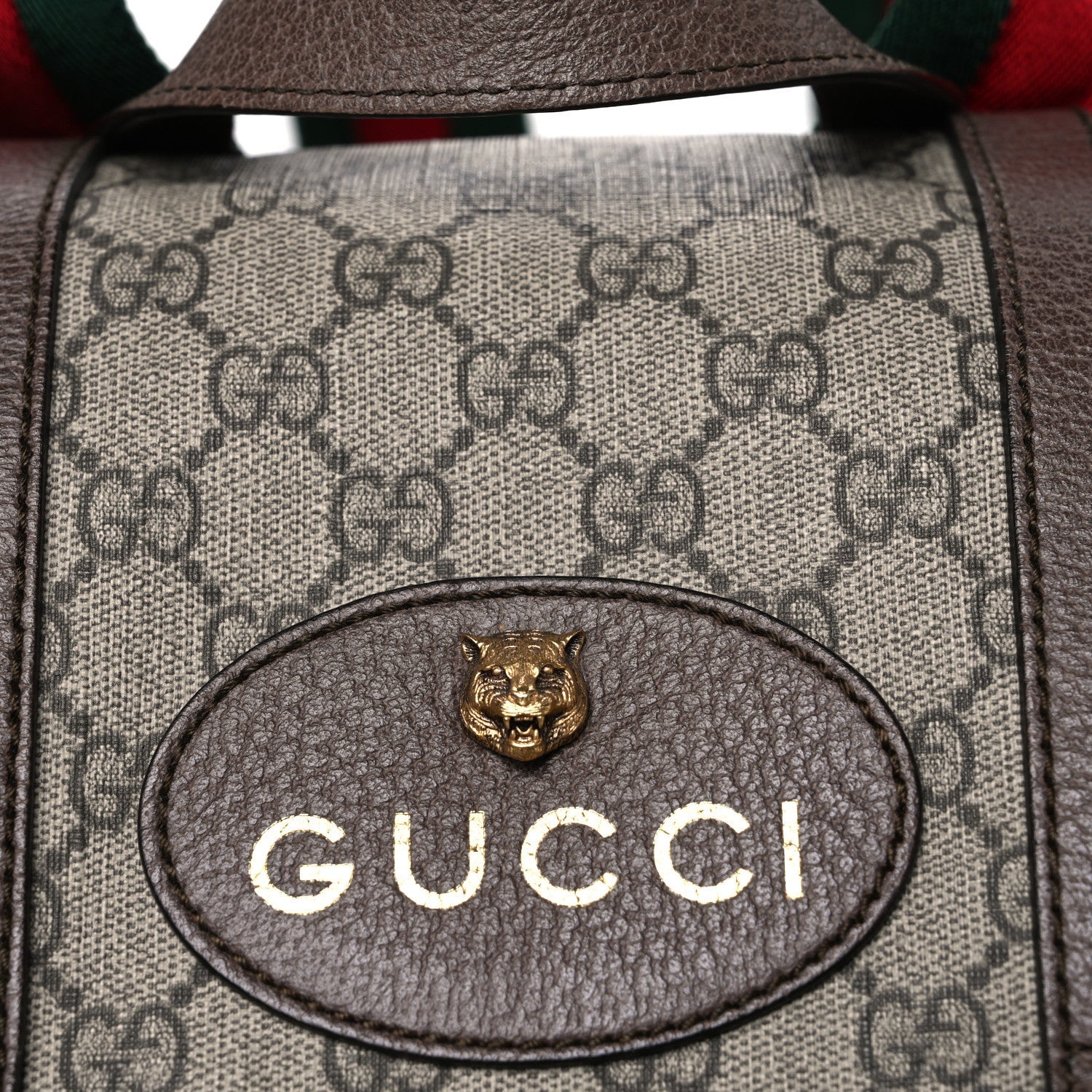 Soft GG Supreme Monogram Neo Vintage Double Buckle Backpack Beige New Acero Crop