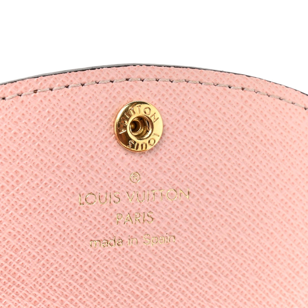 Damier Ebene Rosalie Coin Purse Rose Ballerine