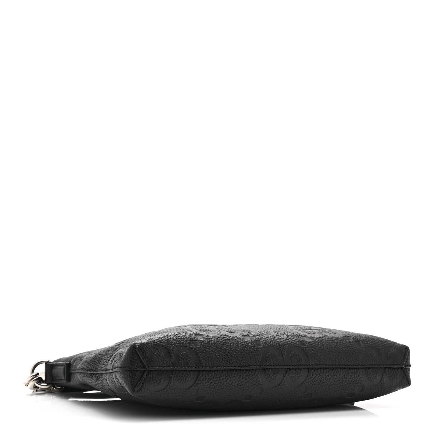 Piuma Calfskin Jumbo GG Embossed Medium Wristlet Messenger Bag Black