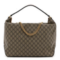 GG Supreme Monogram Large Linea A Hobo Light Brown