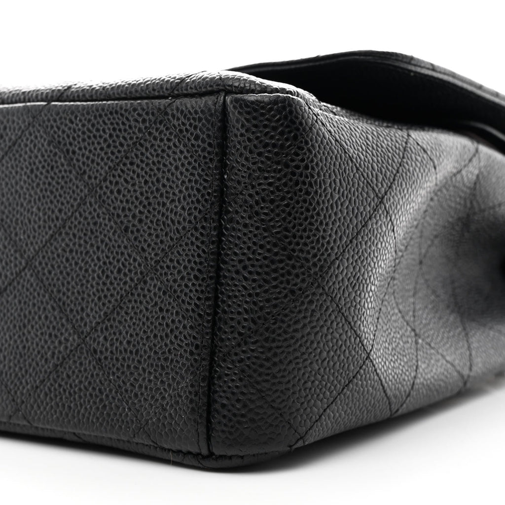 Caviar Quilted Maxi Double Flap Black