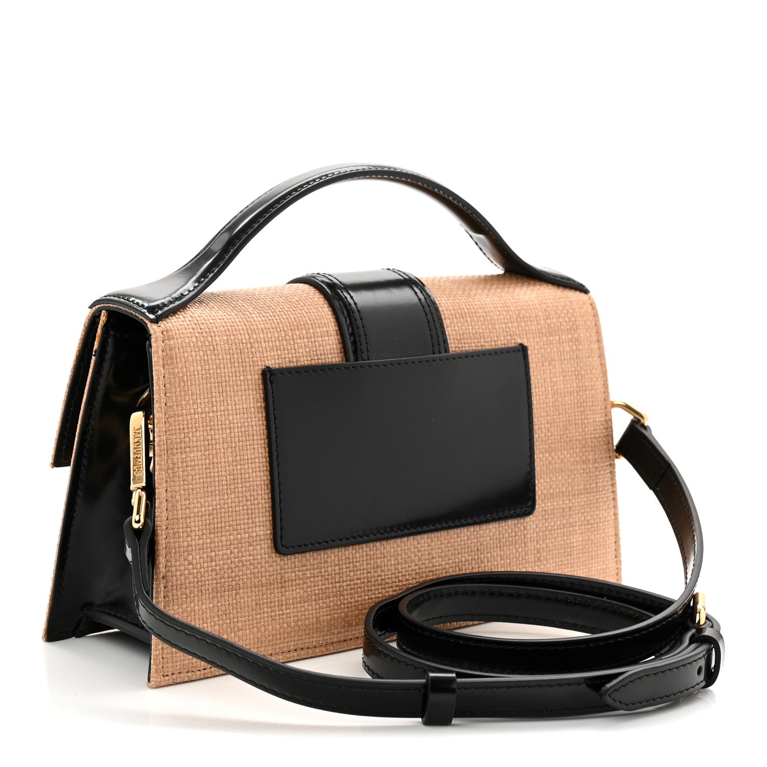 Raffia Smooth Calfskin Le Grand Bambino Natural Dark Brown
