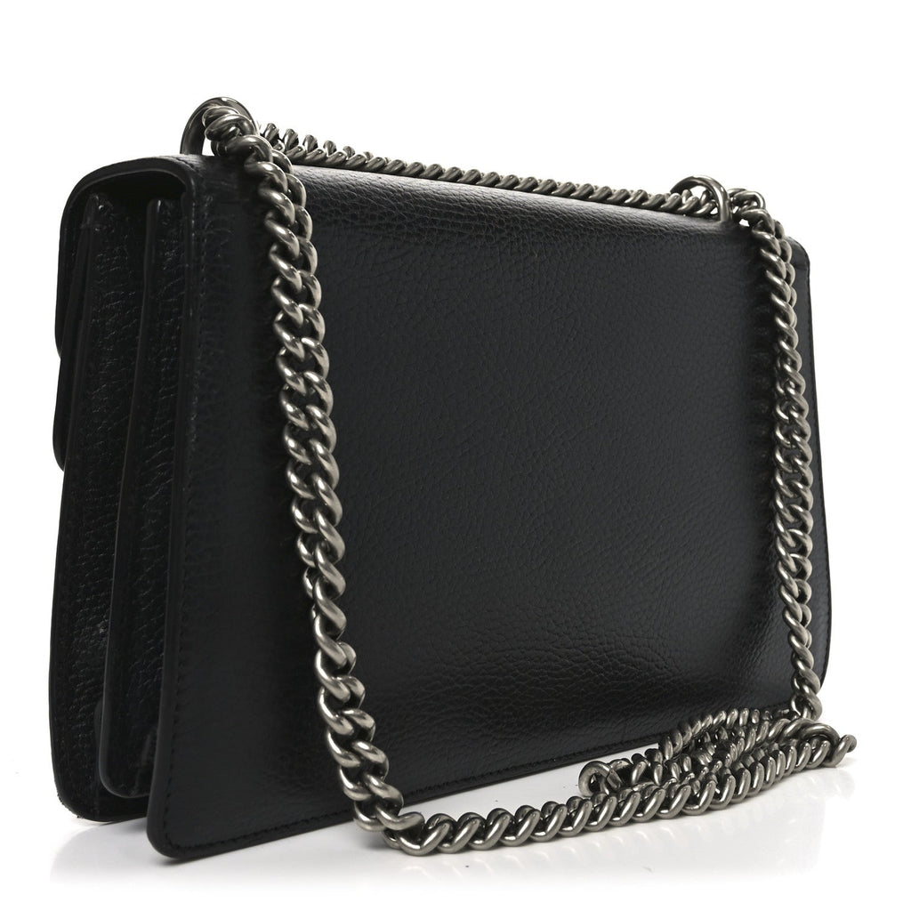 Pebbled Calfskin Small Dionysus Shoulder Bag Black