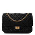 Aged Calfskin Quilted 2.55 Reissue 227 Flap Black