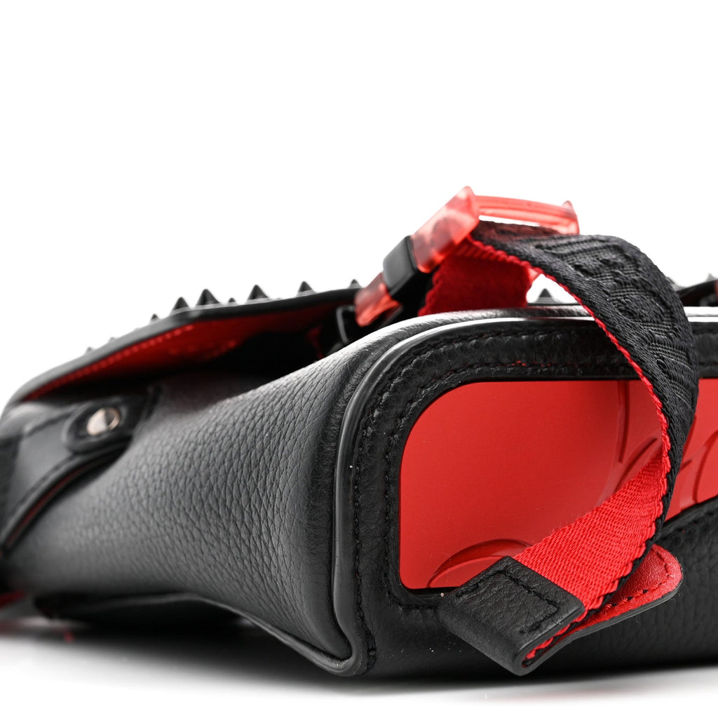 Calfskin Spikes Mini Loubiclic Messenger Black