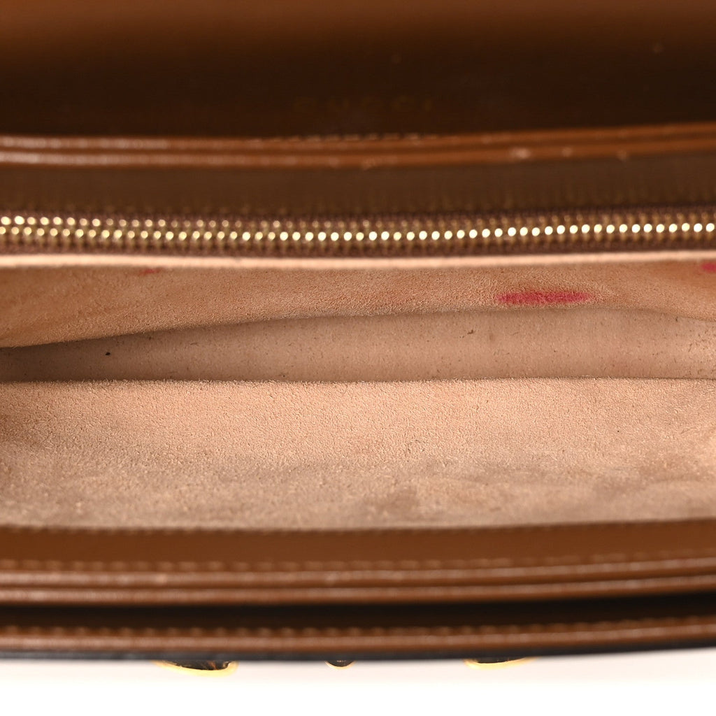 GG Supreme Monogram Horsebit 1955 Shoulder Bag Beige Brown Sugar