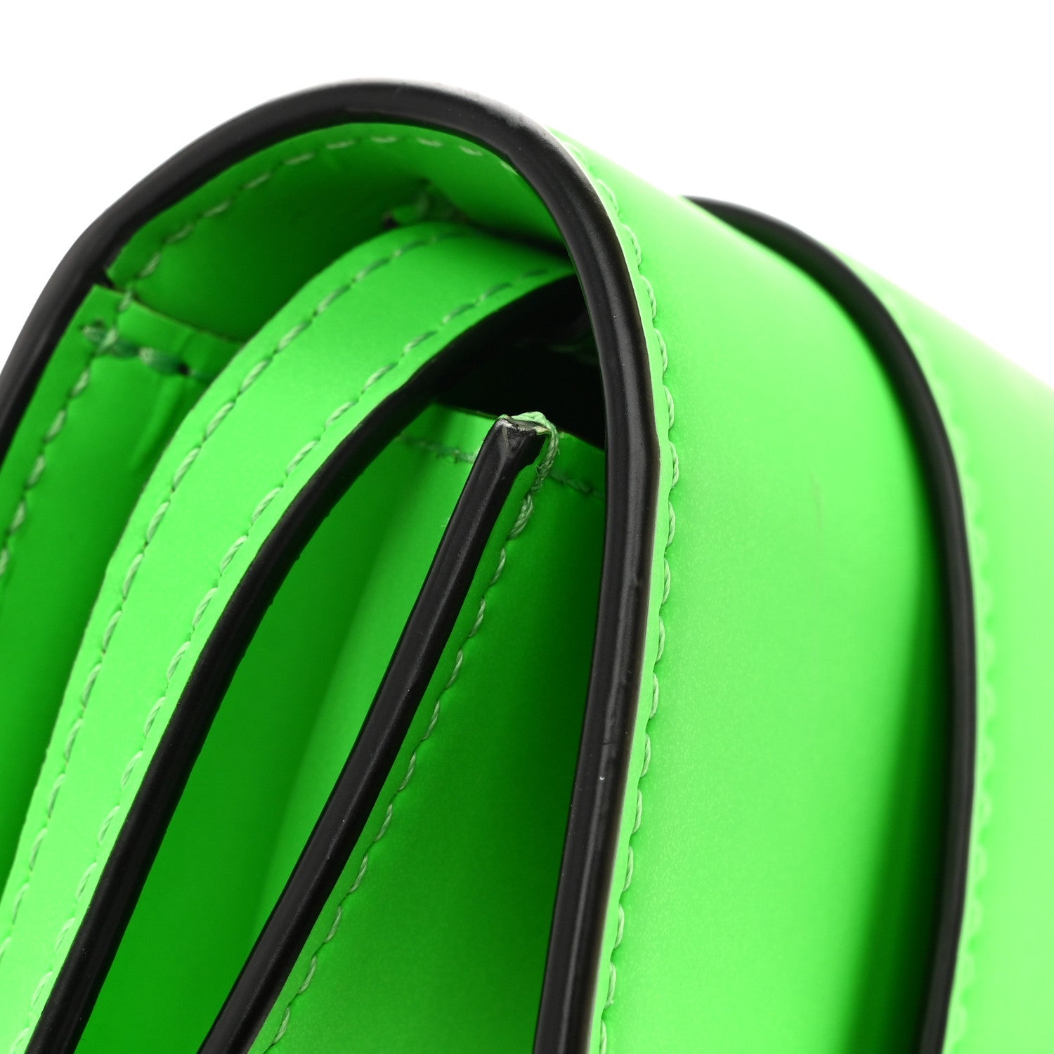 Calfskin Rubber Medusa Shoulder Bag Lime