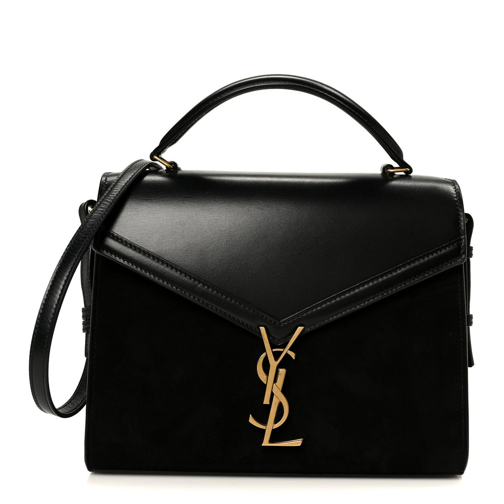Kid Scamosciato Smooth Calfskin Medium Classic Monogram Cassandra Top Handle Black Rouge Legion
