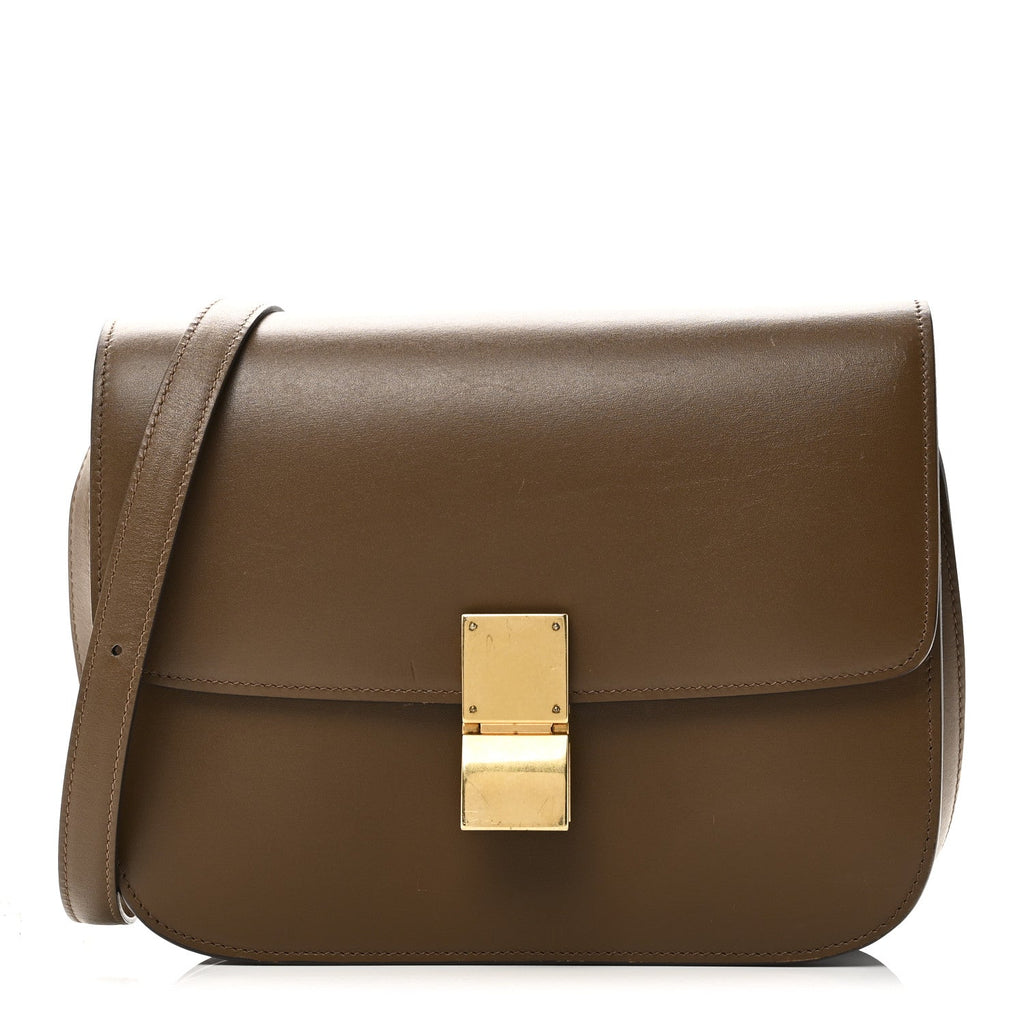 Box Calfskin Medium Classic Box Flap Bag Camel
