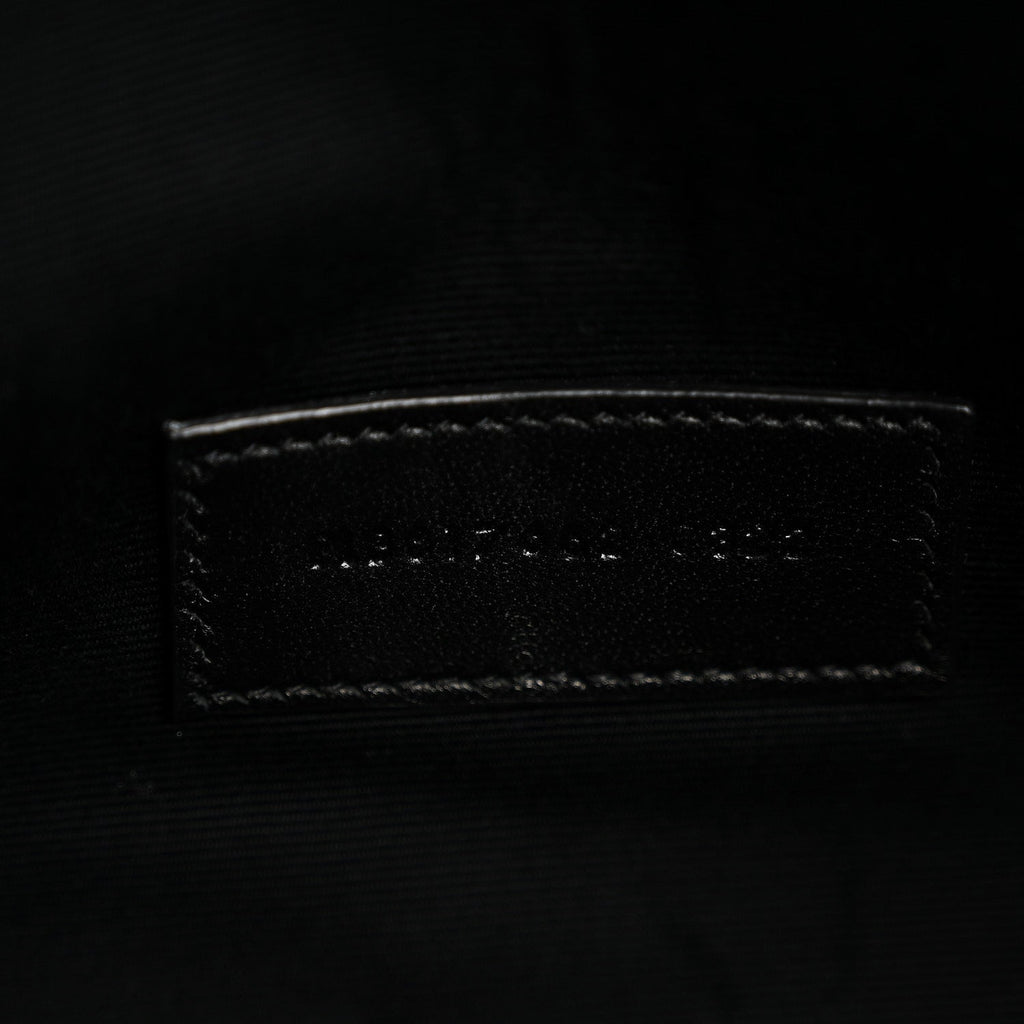 Grain De Poudre Matelasse Chevron Monogram Monochrome Envelope Clutch Black