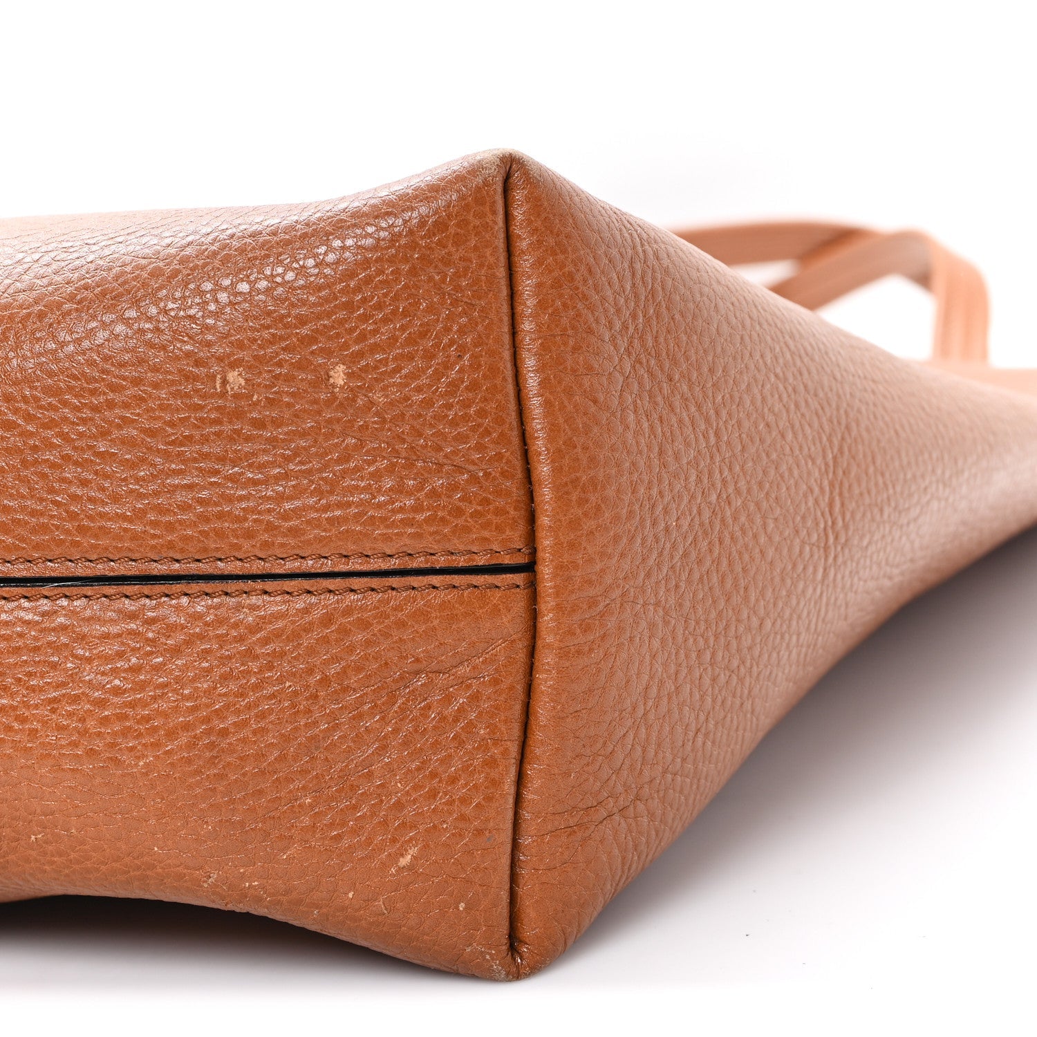 Grained Calfskin Large Spin Tote Clay Brown
