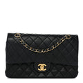 Lambskin Quilted Small Double Flap Black
